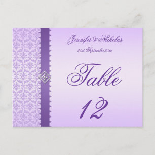 Numéro de tableau Carte postale Lilac Damask & Rib