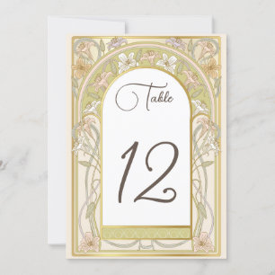 Numéro de tableau Carte rétro vintage mariage