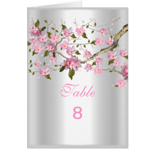 Numéro de tableau Cartes de place Asiatique Rose F