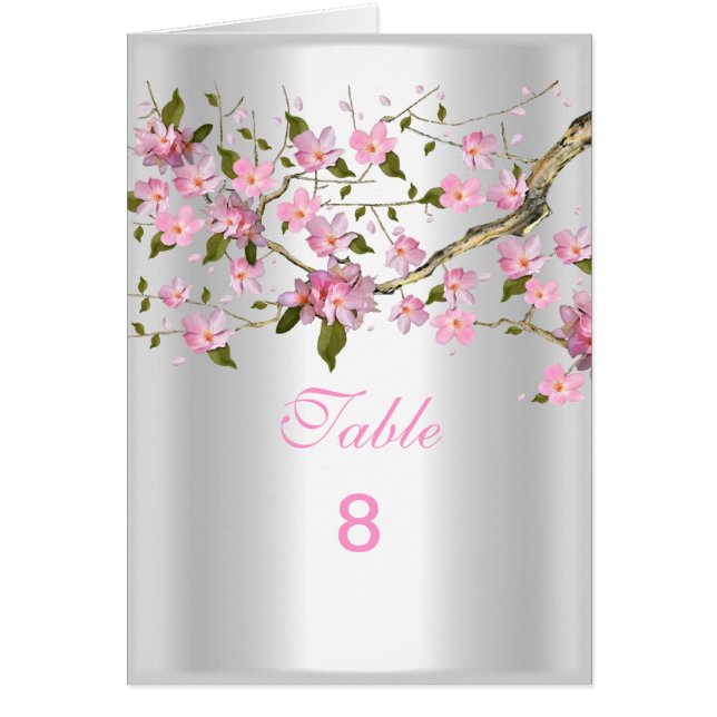 Numéro de tableau Cartes de place Asiatique Rose F (Devant)