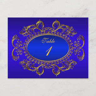 Numéro de tableau Cartes Royal Blue Gold