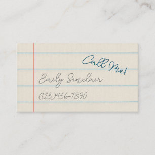 Numéro de téléphone Appelez-moi Carte de contact s