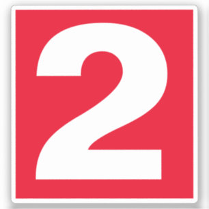 Numéro deux Sticker rouge et blanc
