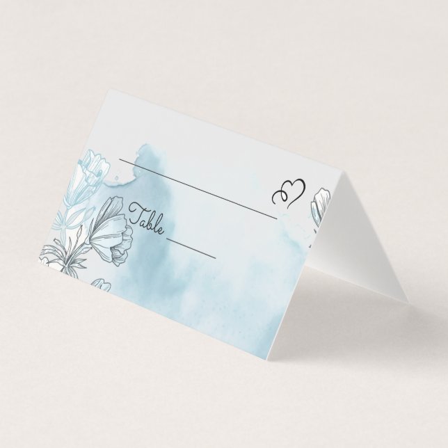 Numéro et nom de la table d'aquarelle Cartes de pl (Front)