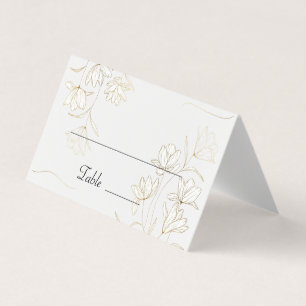 Numéro et nom de la table de fleurs d'or Cartes de