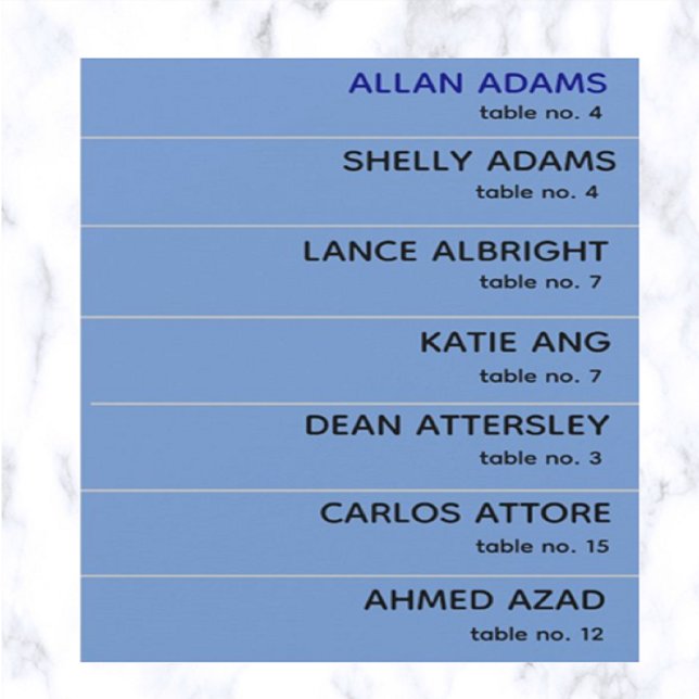 Numéro et nom de table modifiables Cartes de place (This is an easy way to make place cards for your special event!)