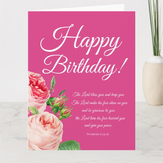 Numéro floral 6:24-26 Carte d'anniversaire (Devant)