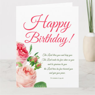 Numéro floral 6:24-26 Carte d'anniversaire