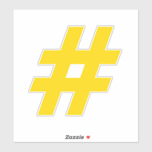 Numéro Hashtag or et blanc Sticker