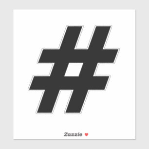 Numéro Hashtag Sticker noir et blanc
