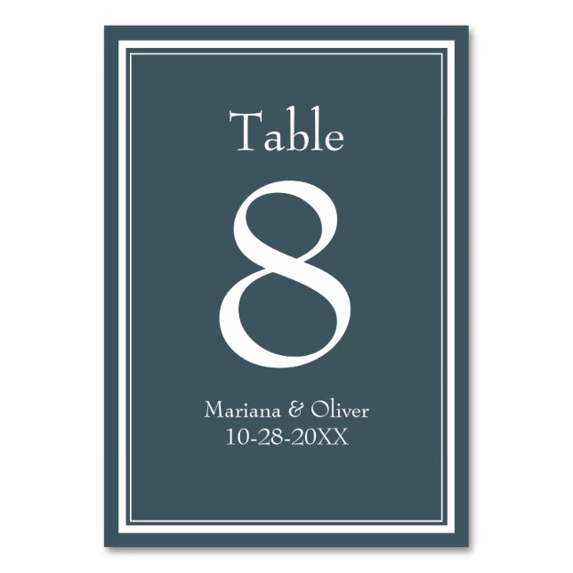 Numéro minimaliste de table bleue moderne (Par défaut)