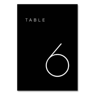 Numéro minimaliste de table noire et blanche moder