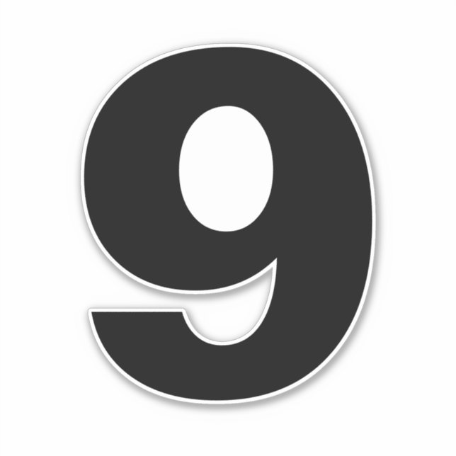 Numéro Neuf Sticker noir et blanc (Devant)