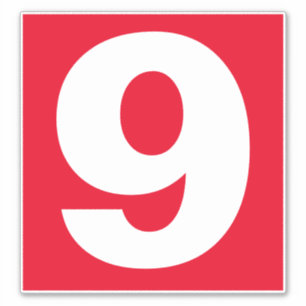 Numéro Neuf Sticker rouge et blanc