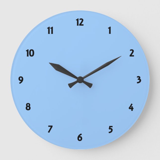 Numéro noir Horloge face bleu couleur ronde (Recto)