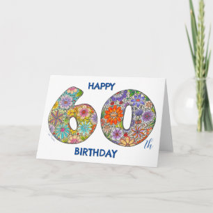 Numéro officiel Carte d'anniversaire - Joyeux 60e