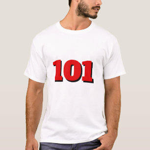 Numéro personnalisé 101 en T-Shirt rouge