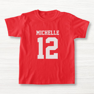 Numéro personnalisé Girls Sport Jersey T-shirt