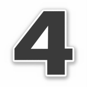 Numéro quatre Autocollant noir et blanc