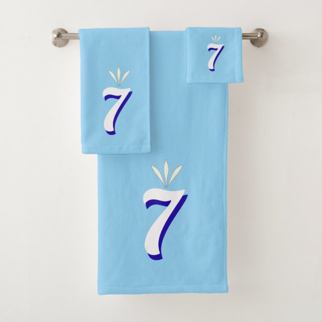 Numéro sept personnalisé sur Turquoise (En situation)