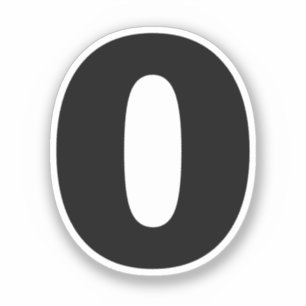 Numéro Sticker noir et blanc zéro