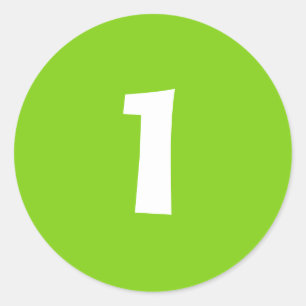 Numéro un petit Stickers vert rond par Janz
