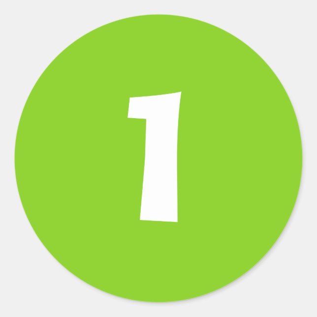 Numéro un petit Stickers vert rond par Janz (Devant)