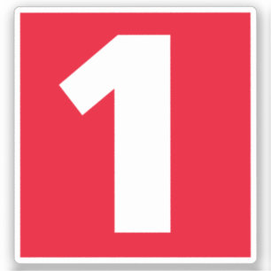 Numéro un Sticker rouge et blanc