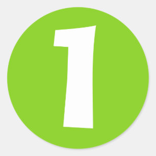 Numéro un Stickers vert rond grand par Janz