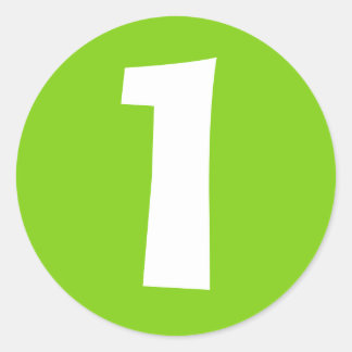 Numéro un Stickers vert rond grand par Janz