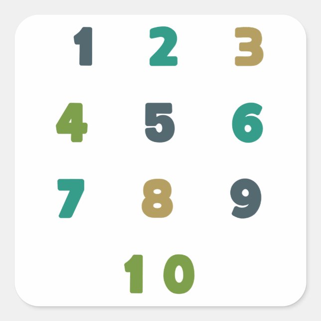 numéros 1 à 10. Stickers & Étiquettes (Devant)