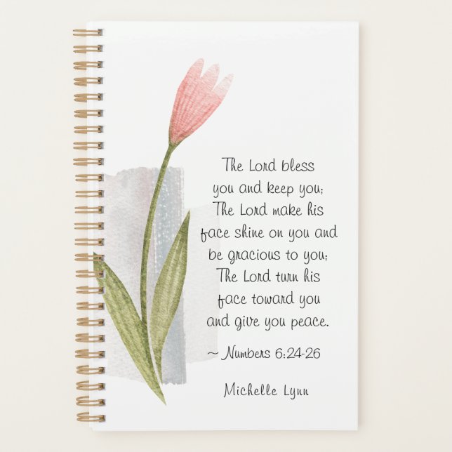 Numéros 6:24 Le Seigneur vous bénisse Bible Fleur  (Devant)
