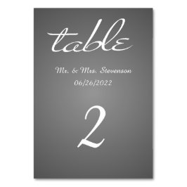 Numéros de table d'ardoise