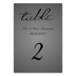 Numéros de table d'ardoise