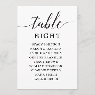 Numéros de table de 5x7 pour plan de table Éléganc