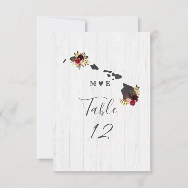 Numéros de table de mariage à destination de l'Éta (Devant)