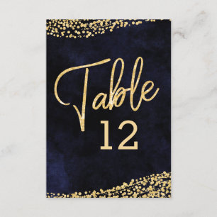 Numéros de table de mariage à l'aquarelle bleue ma