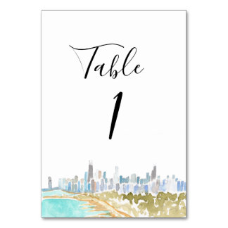 Numéros de table de mariage à l'aquarelle de Chica