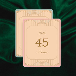 Numéros de table de mariage Art Nouveau ornés