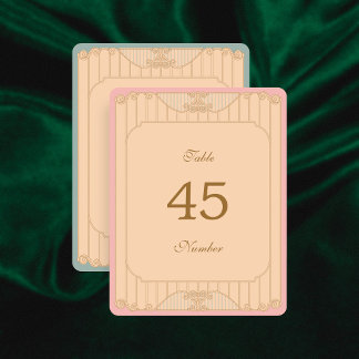 Numéros de table de mariage Art Nouveau ornés