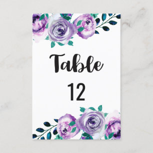 Numéros de table de mariage avec Menthe & Violet P
