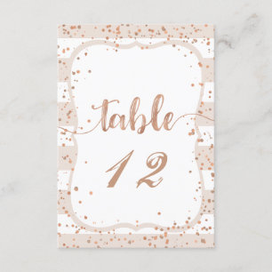 Numéros de table de mariage avec rayures de sable 