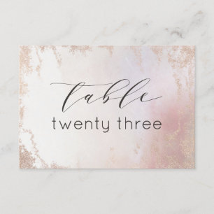 Numéros de table de Mariage bleu rose ombre