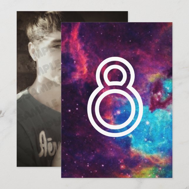 Numéros de table de mariage de galaxie de photo co (Devant / Derrière)