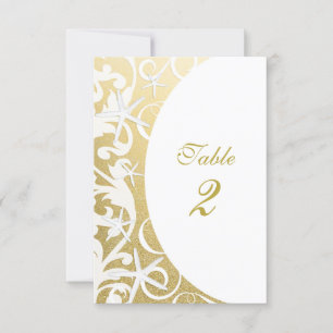 Numéros de table de mariage de plage en or étoile
