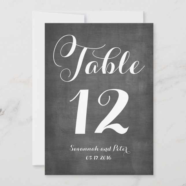 Numéros de table de mariage en monogramme de scrip (Devant)
