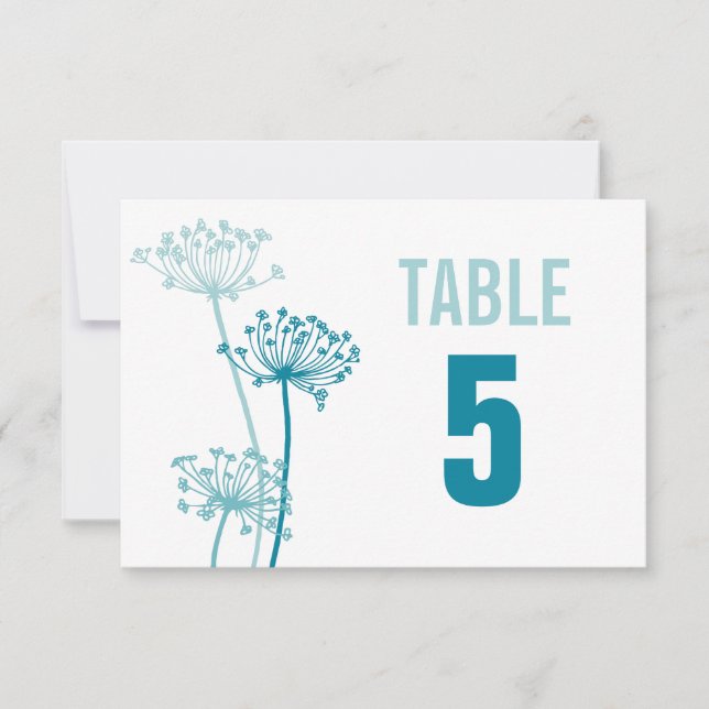 Numéros de table de mariage fleur graphique au cer (Devant)