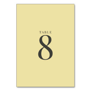 Numéros de table de mariage jaune citrique insulai