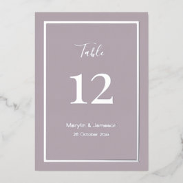 Numéros de table de mariage minimalistes simples m