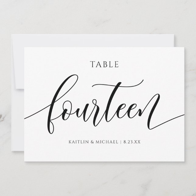 Numéros de table de mariage moderne - Calligraphie (Devant)
